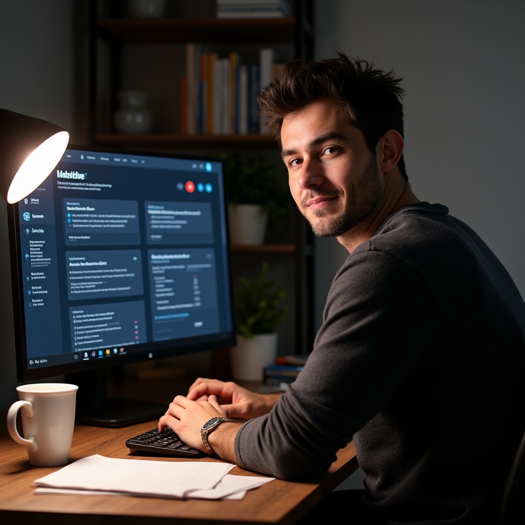 Profesionál studující analytický kurz na notebooku v klidném prostředí